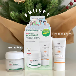 Set kem dưỡng + kem chống nắng Dr.G Red Blemish Soothing For Sensitive