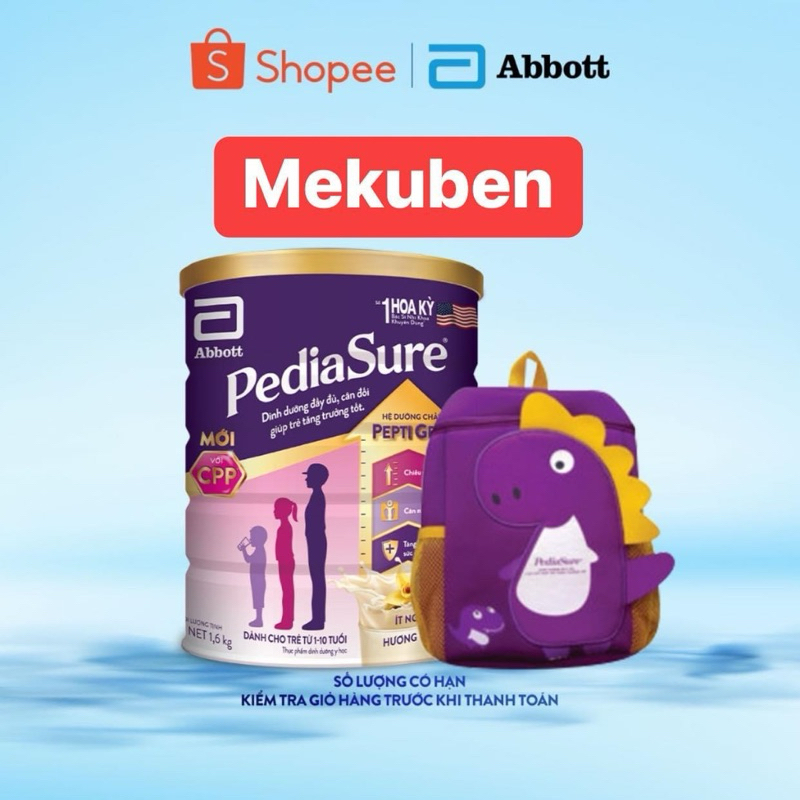 Sữa bột Pediasure CPP 850g và 1,6kg kèm quà