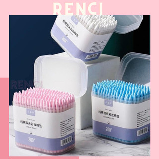 Hộp 200 tăm bông ngoáy tai hai đầu dùng một lần tiện dụng - Renci