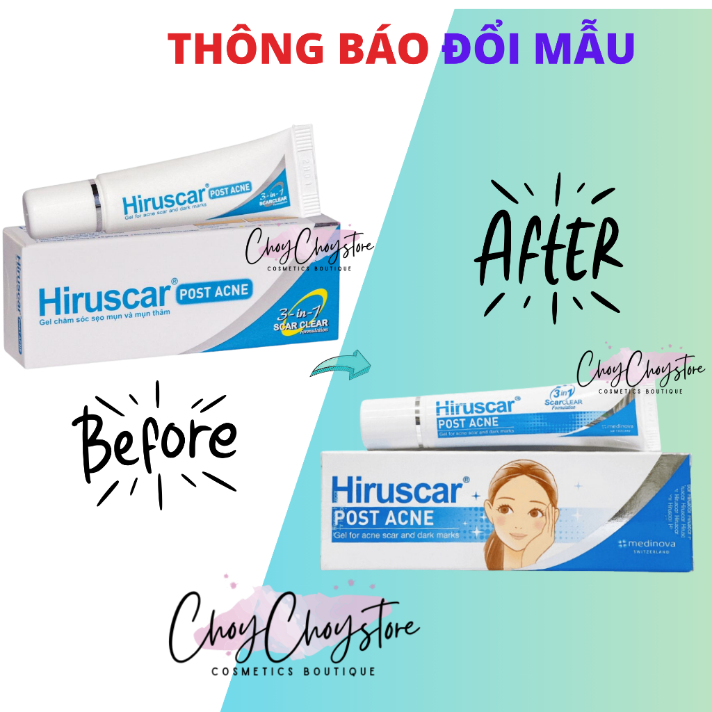 [TEM CTY] HIRUSCAR Post Acne Tuýp 5g và 10g - Gel chăm sóc sẹo mụn và mụn thâm