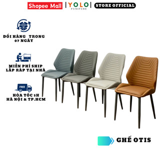 Ghế Ăn Cơm Gia Đình YOLO Otis , Bọc Da PU Chân Sắt Sơn Tĩnh Điện, Nhập Khẩu Cao Cấp Hiện Đại.Phù Hợp Chung Cư Căn Hộ