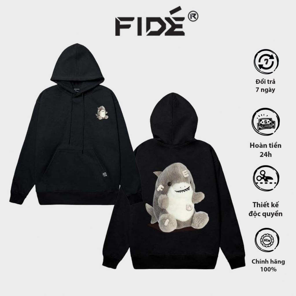 ÁO HOODIE FIDE SHARK COTTON NAM NỮ - HD02