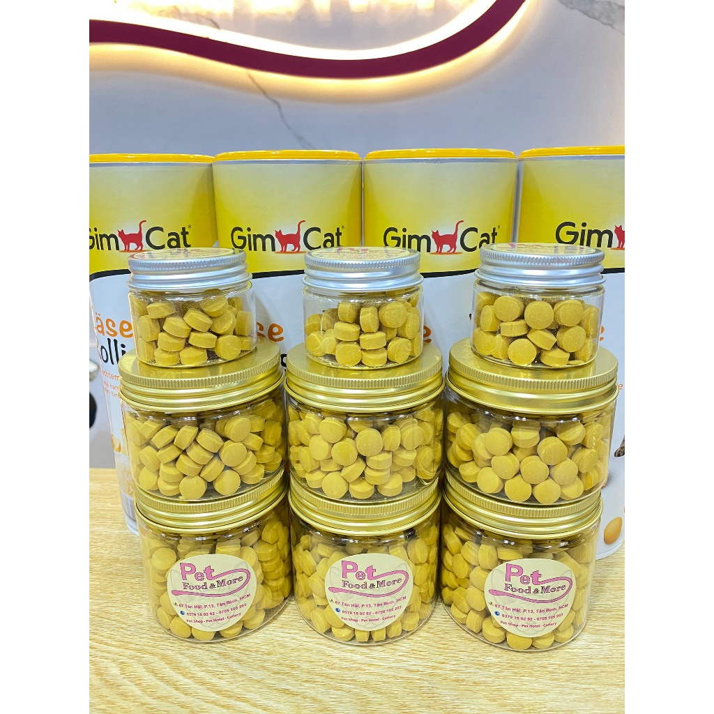 Gimcat Tabs Viên Phô Mai Hỗ Trợ Tiêu Hoá Tăng Nọng Đẹp Lông Chiết Lẻ - Hàng Đức