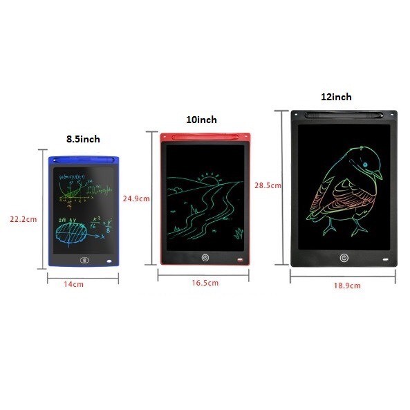 Bảng tự xóa LCD thông minh , BẢNG ĐƠN , ĐA  SẮC 8,5 INH , 10,5 inh  12 inh
