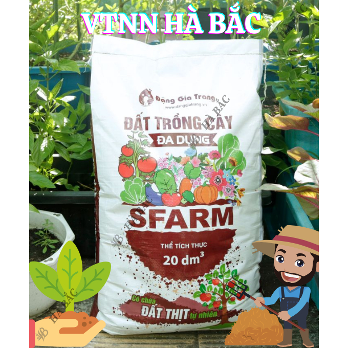 Đất Trồng Cây Đa Dụng SFARM 20dm3 Đặng Gia Trang - Thích Hợp Dùng Cho Mọi Loại Cây Trồng