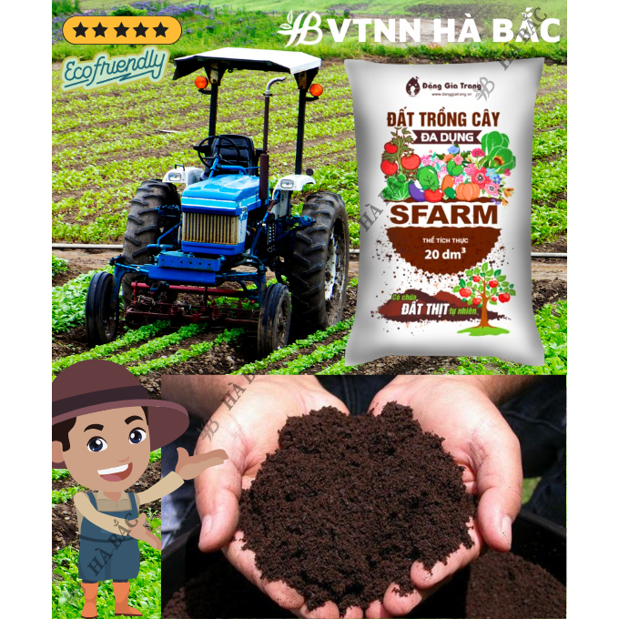 Đất Trồng Cây Đa Dụng SFARM 20dm3 Đặng Gia Trang - Thích Hợp Dùng Cho Mọi Loại Cây Trồng