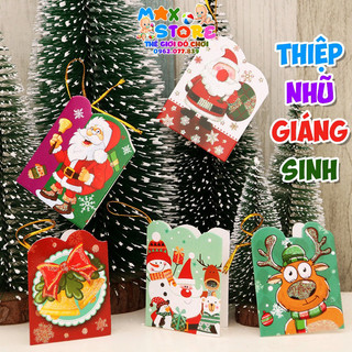 Set Thiệp nhũ mini trang trí cây thông noel, giáng sinh, Thiệp Noel đa dạng mẫu