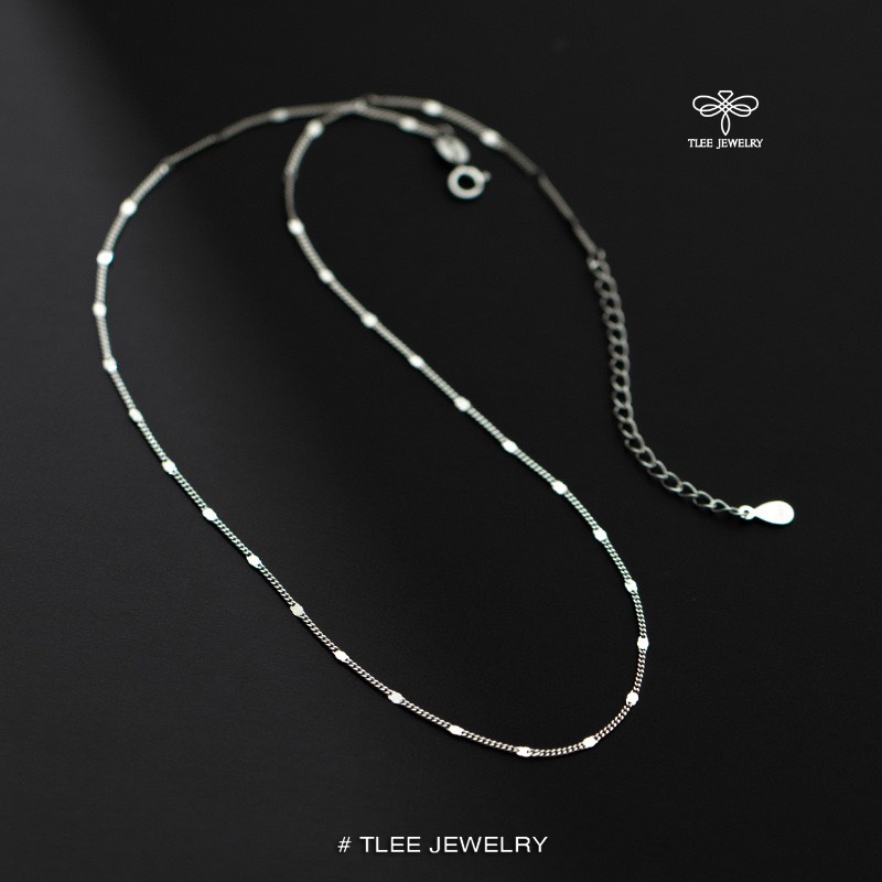 Dây chuyền bạc nữ TLEE, vòng cổ trơn mắt xích kết nối nhẹ nhàng TleeJewelry D0253