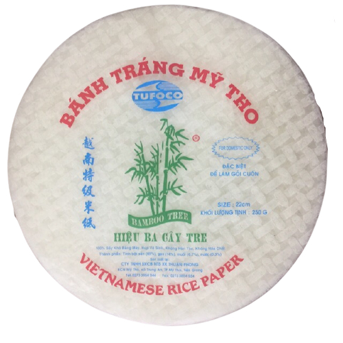 Bánh tráng Mỹ Tho 3 cây tre size 22cm túi 500g/ 250g