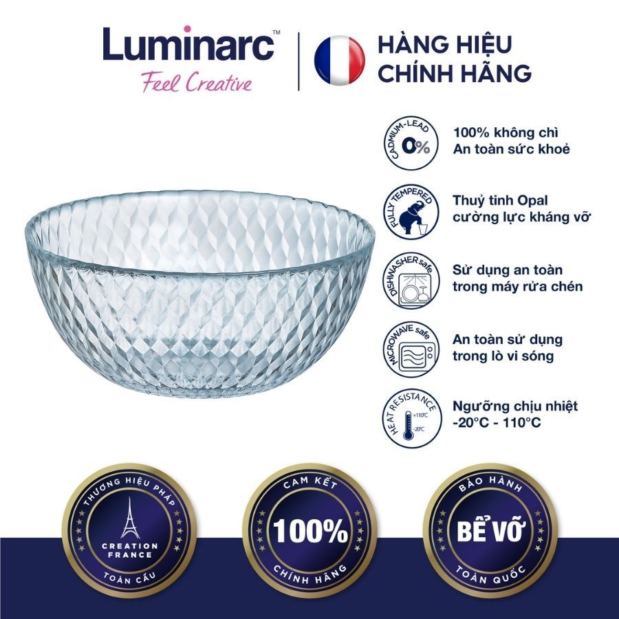 Bộ 2 Tô Thuỷ Tinh Luminarc Pampille 24cm - LUPAQ4638