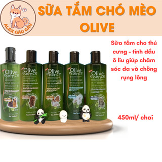  <HÀNG KỲ NAM> Sữa Tắm Chó Mèo OLIVE Chai 450ml Sữa Tắm Cho Thú Cưng Tinh Dầu Ô Liu Giúp Chăm Sóc Da Và Chống Rụng Lông 