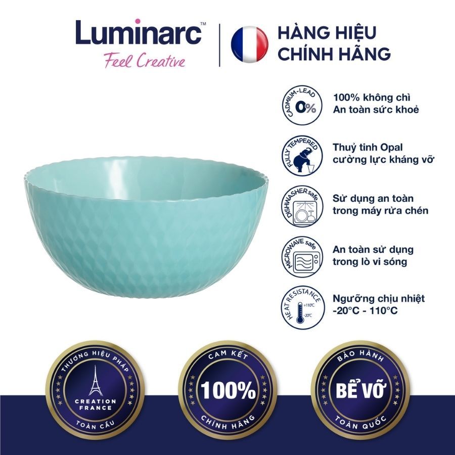 Bộ 6 Chén Thuỷ Tinh Luminarc Pampille Xanh Ngọc 13cm - LUPAQ4653