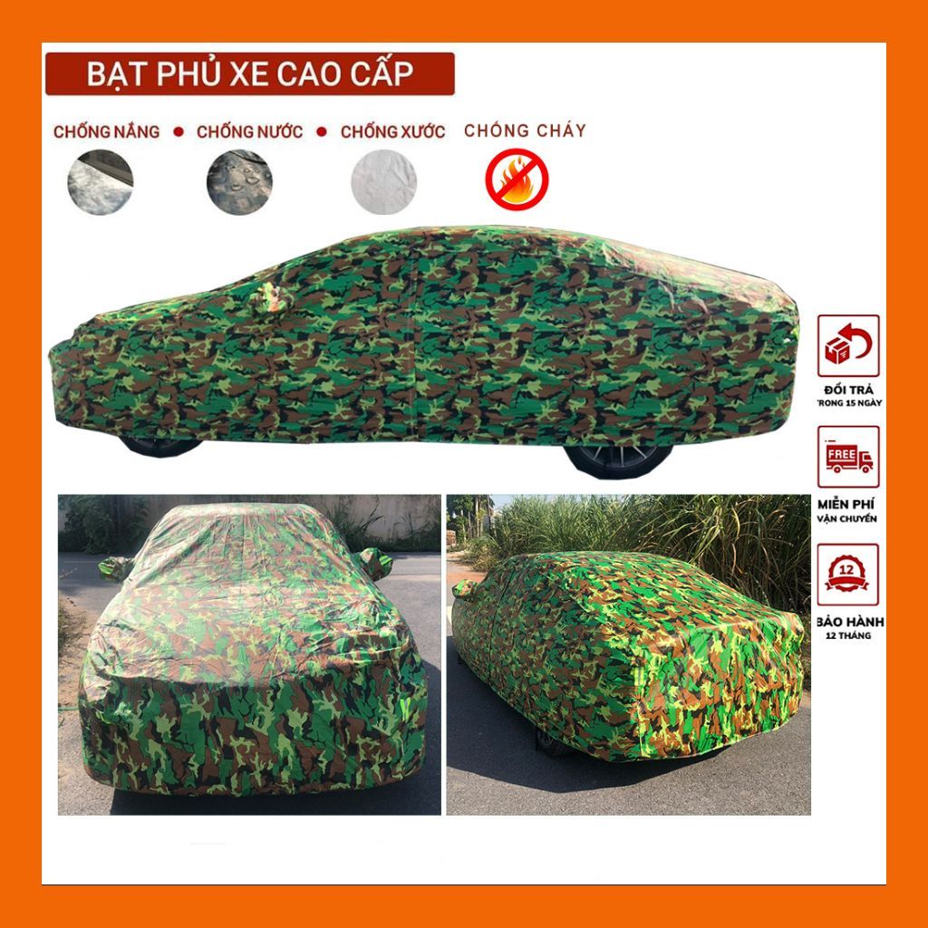 Bạt phủ xe ô tô 3 lớp tráng bạc vải dù oxford rằn ri cao cấp
