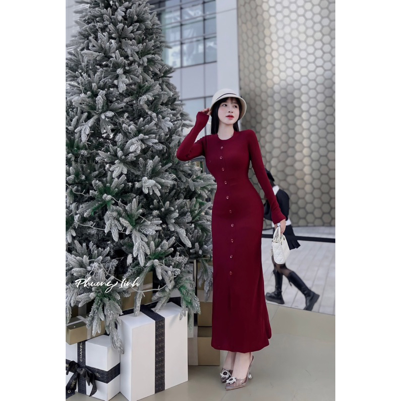 Đầm Body Len Tăm Đi Chơi Noel Siêu Hot