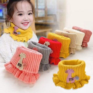Khăn Len Quàng Cổ Siêu Ấm CuTe Cho Bé Mùa Đông 3-10 Tuổi Khăn Ống 2 Lớp