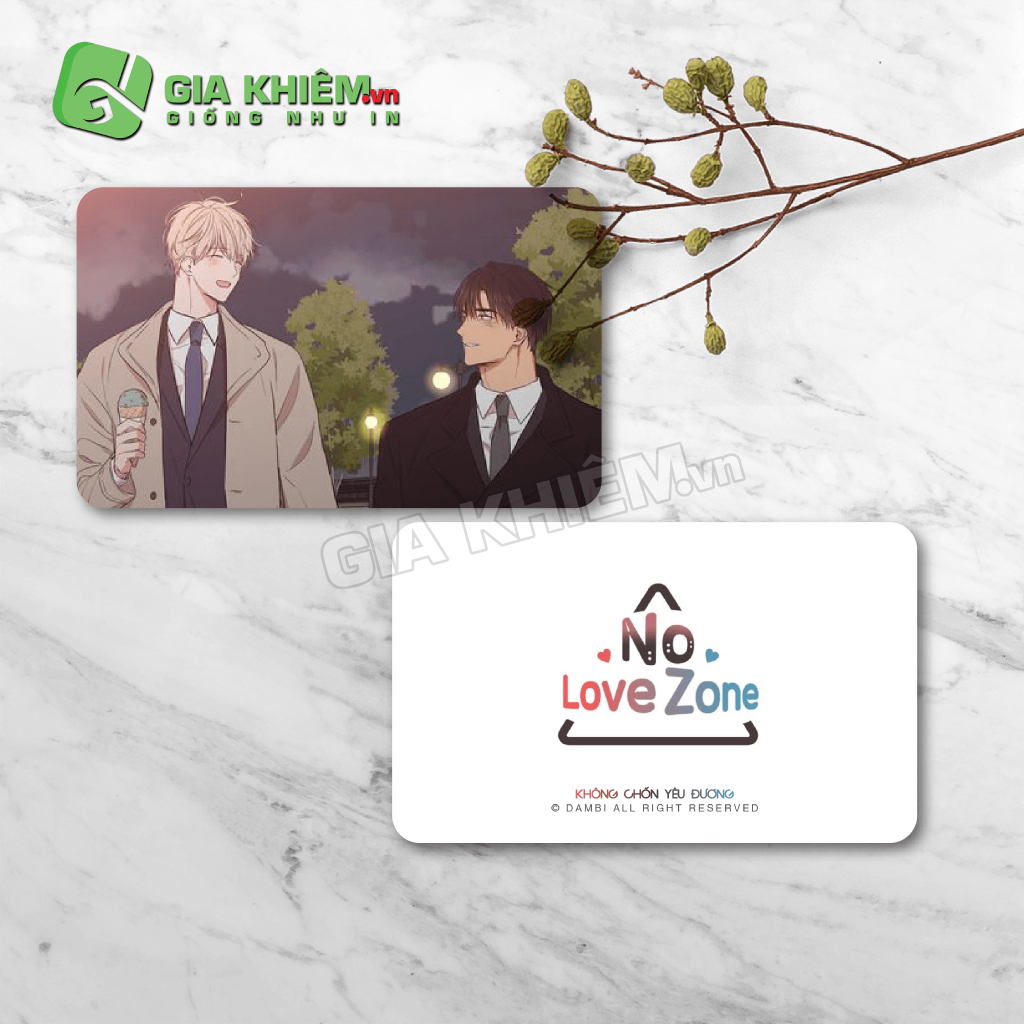 Card bo góc giấy truyện KHÔNG CHỐN YÊU ĐƯƠNG - NO LOVE ZONE
