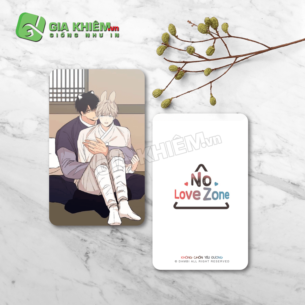 Card bo góc giấy truyện KHÔNG CHỐN YÊU ĐƯƠNG - NO LOVE ZONE