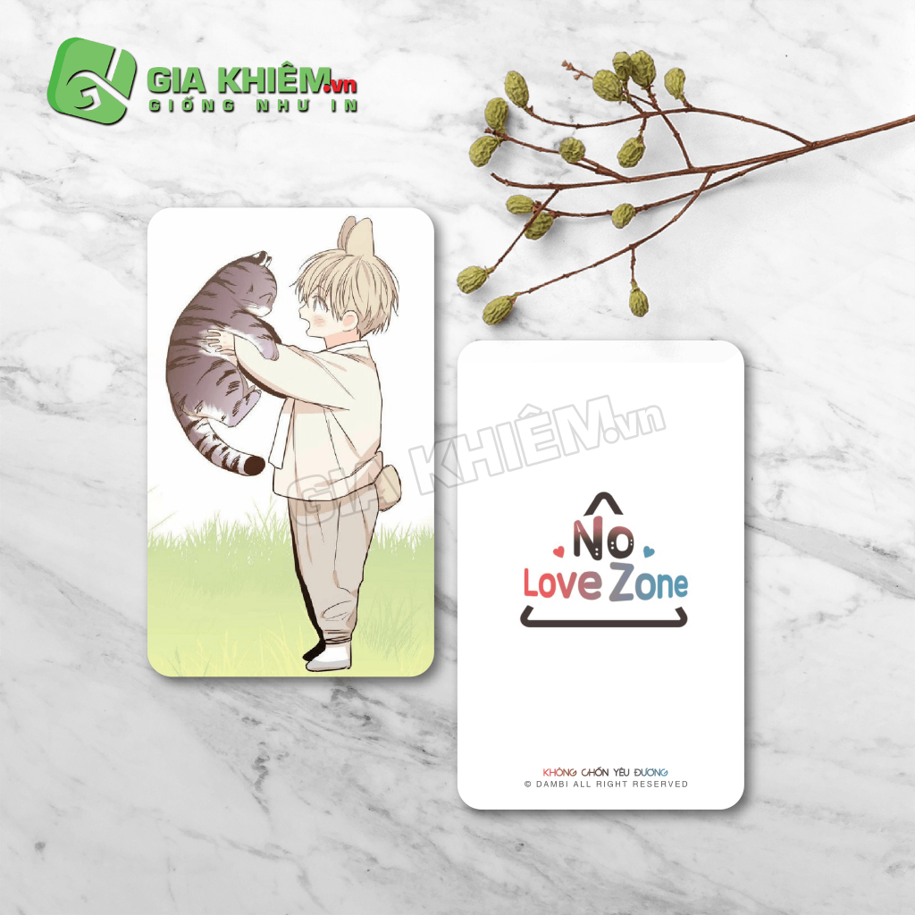 Card bo góc giấy truyện KHÔNG CHỐN YÊU ĐƯƠNG - NO LOVE ZONE