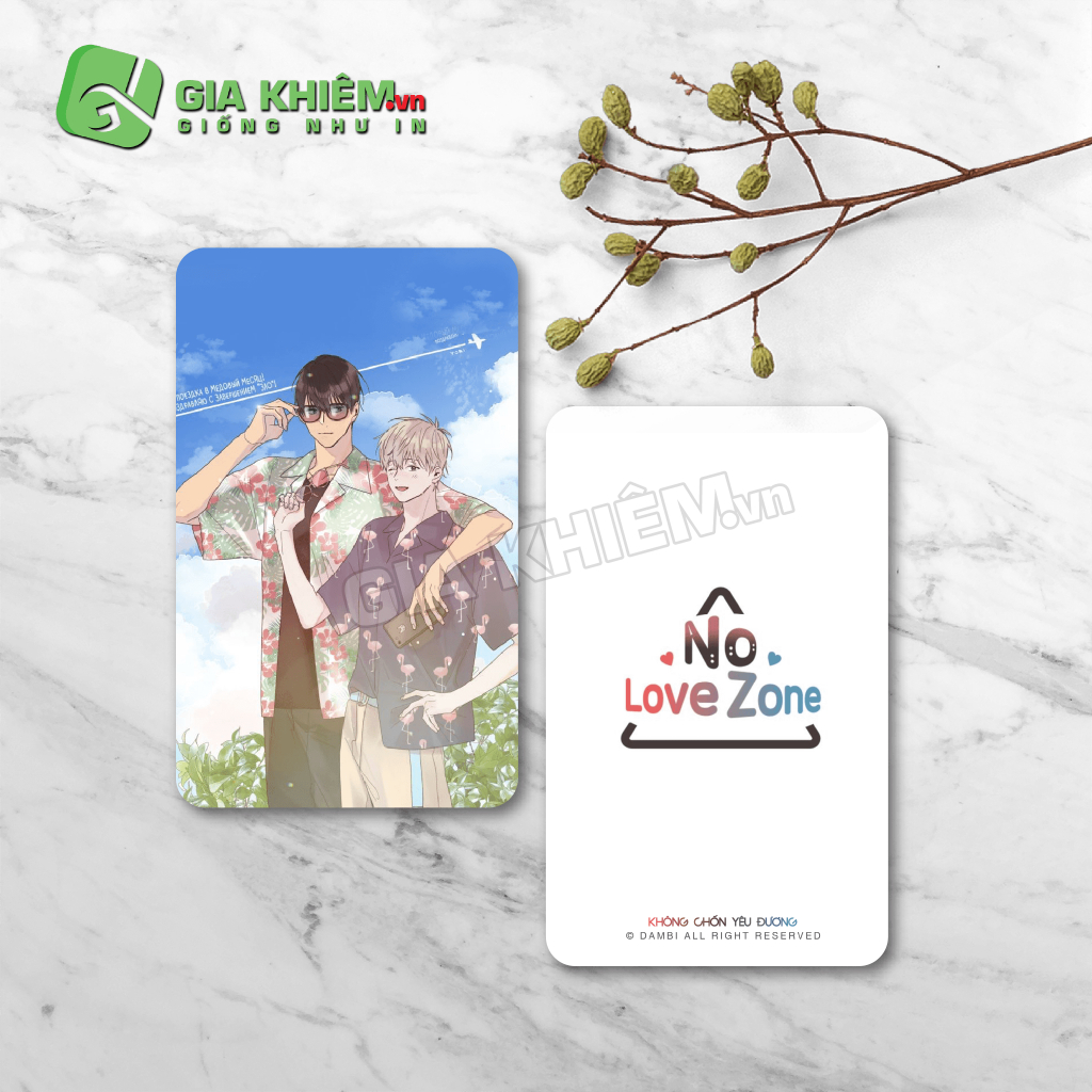 Card bo góc giấy truyện KHÔNG CHỐN YÊU ĐƯƠNG - NO LOVE ZONE