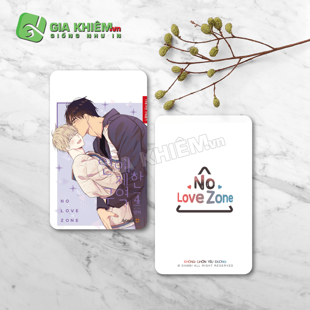 Card bo góc giấy truyện KHÔNG CHỐN YÊU ĐƯƠNG - NO LOVE ZONE