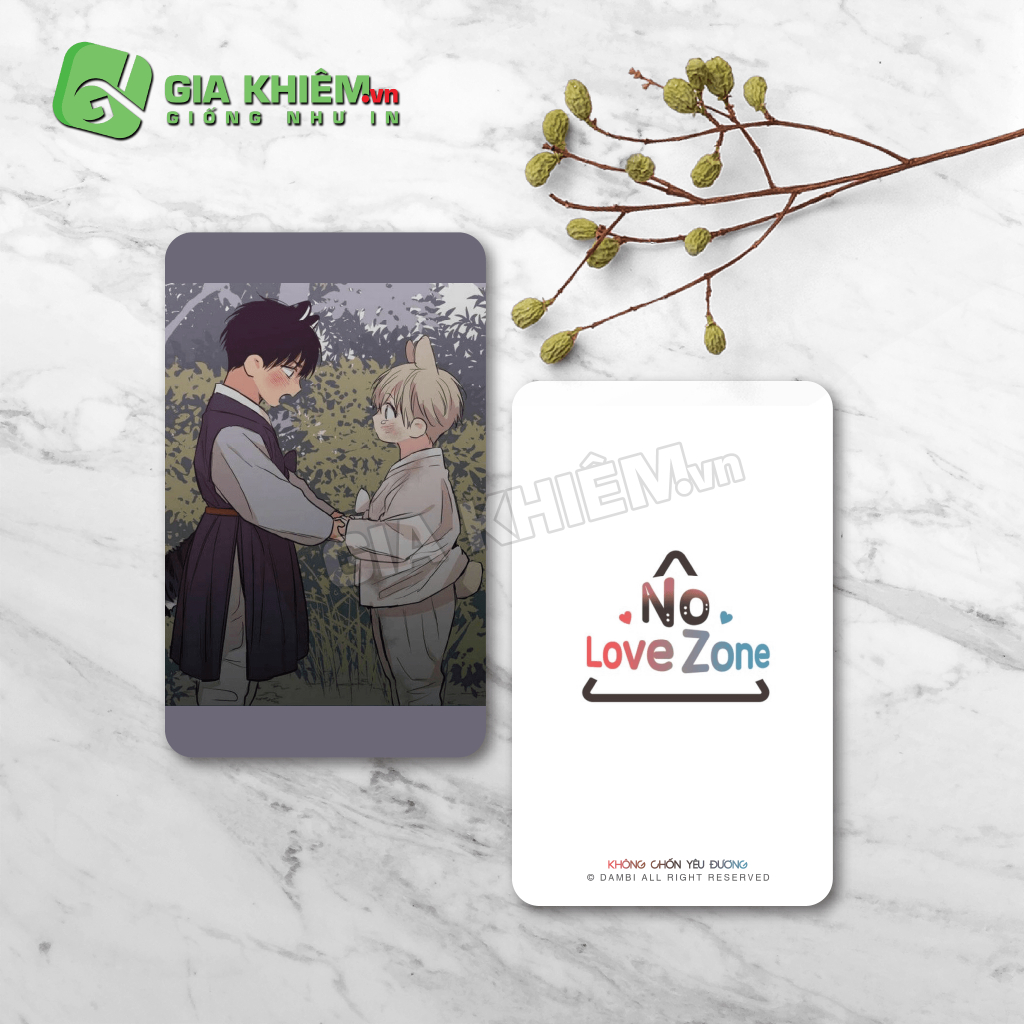 Card bo góc giấy truyện KHÔNG CHỐN YÊU ĐƯƠNG - NO LOVE ZONE