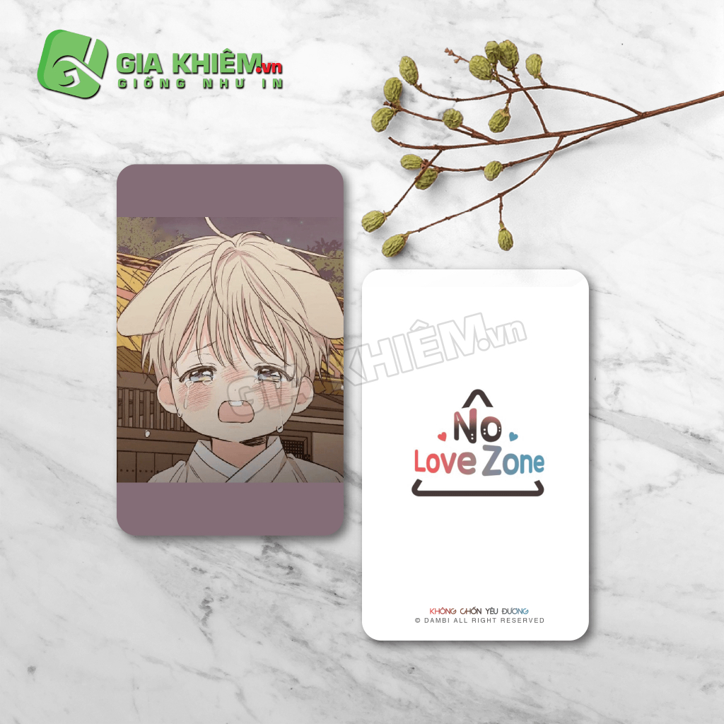 Card bo góc giấy truyện KHÔNG CHỐN YÊU ĐƯƠNG - NO LOVE ZONE