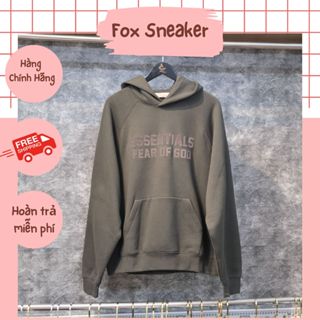 Áo Fear Of God Essentials Hoodie Off Black Hàng Chính Hãng | Fox Sneaker