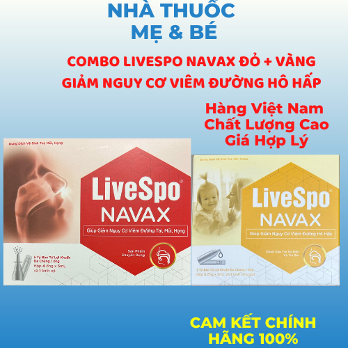 COMBO LiveSpo Đỏ( 8 ống ) + Livespo Vàng Bổ Sung Lợi Khuẩn Vệ Sinh Tai Mũi Họng
