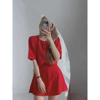 SET ÁO CROPTOP DẠ DÂY KÉO + QUẦN SHORT
