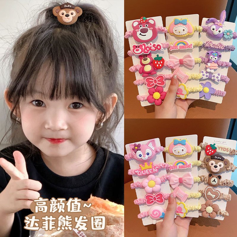 SET 5 Dây Buộc Tóc HGVN Charm Siêu To Đáng Yêu Cho Bé