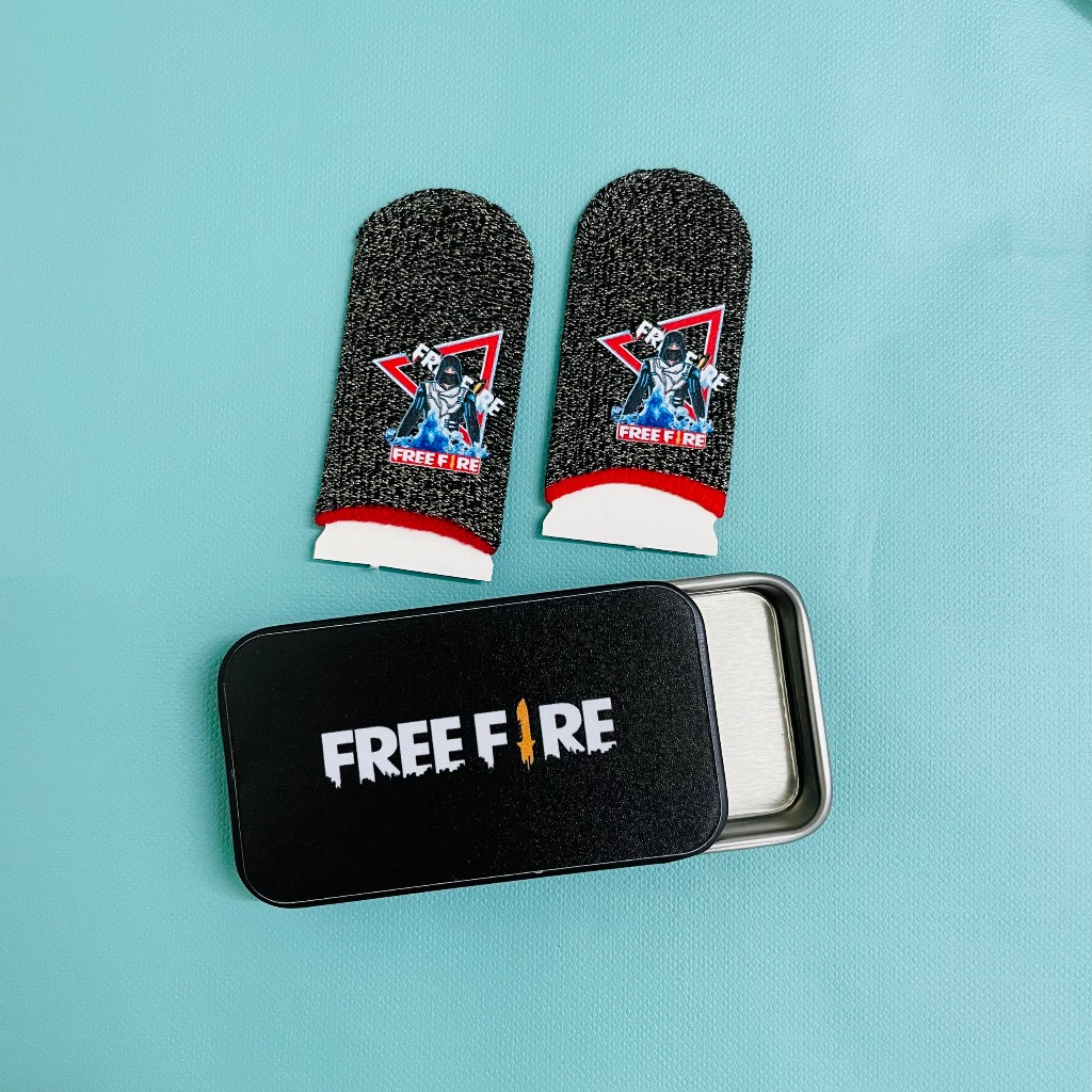 Bao tay chơi game Freefire kèm hộp thiếc đựng chống bám dính mồ hôi, chơi game siêu nhạy, siêu mượt