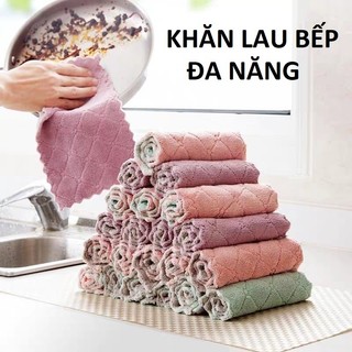 Set 10 Khăn Lau Bếp Đa Năng Siêu Thấm, Siêu Dai, Không Bụi