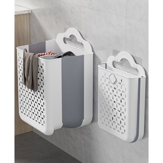 Giỏ đựng quần áo bẩn treo tường có thể gấp gọn, sọt đựng đồ đa năng có lỗ thoáng nhìn thấy đồ bên trong