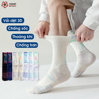 Tất Thể Thao Chống Trơn Trượt Cổ Lửng, Vớ Bóng Rổ Đá Banh Chạy Bộ Tennis Đạp Xe Thoáng Khí Chống Trơn Giá Rẻ