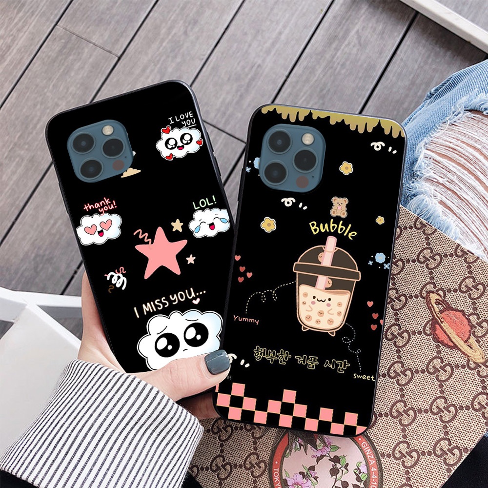 Ốp lưng Iphone 12 Pro / ip 12 Pro max in hình đám mây,kẻ ô thỏ dễ thương