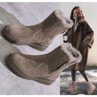 ❄❄ Bốt Lót Lông , Boot Nữ  Ống Ngắn Có Lớp Lót Lông Ấm ❄❄❄