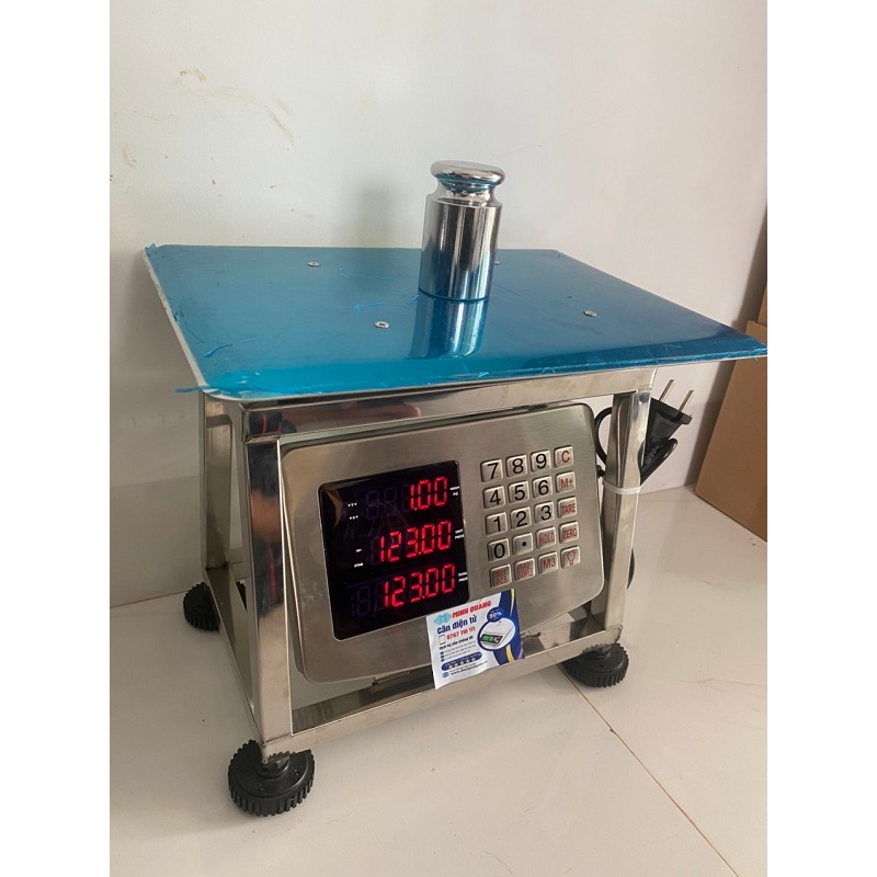 Cân điện tử 150kg ghế ngồi tính tiền chống nước FULL INOX 150kg 100kg 60kg Super SS - đầu cân, bàn c