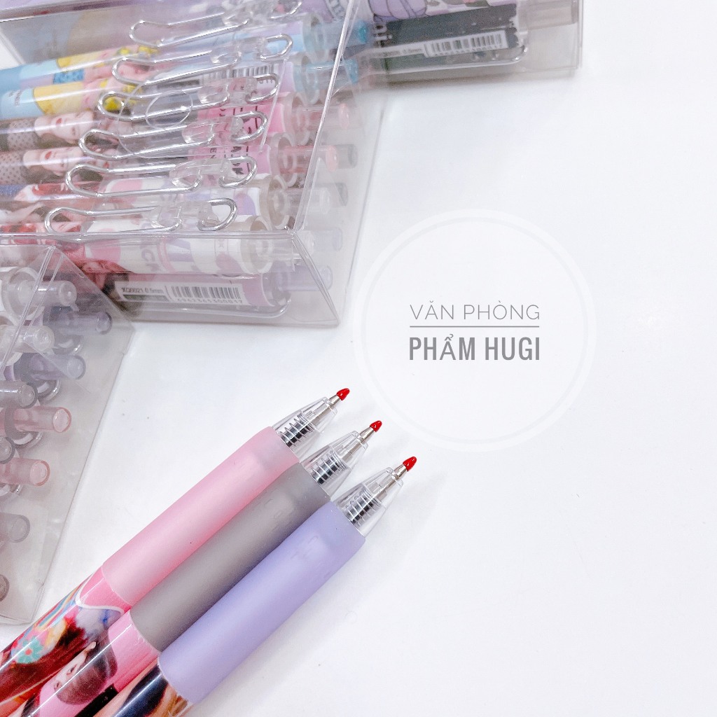 Hộp 12 Cây Bút Bi Bấm Mực Gel họa tiết BlackPink, Kuromi dễ thương  mực đậm và đều