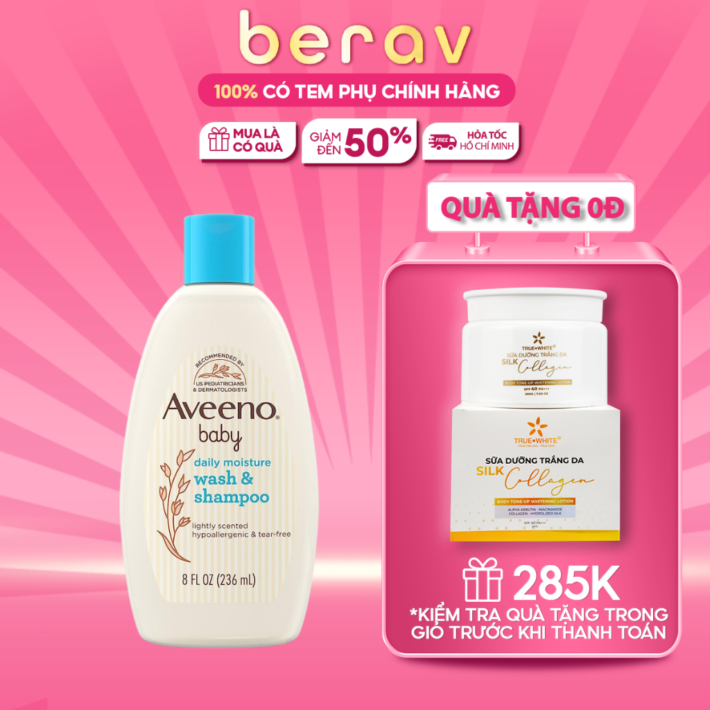 Sữa tắm gội toàn thân Aveeno baby 236ml - 101016746