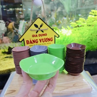 COMBO 10 Chén Chấm Vuông Cạn Nhựa BKP 7CM