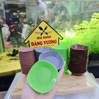 Chén chấm vuông cạn nhựa bkp 7cm