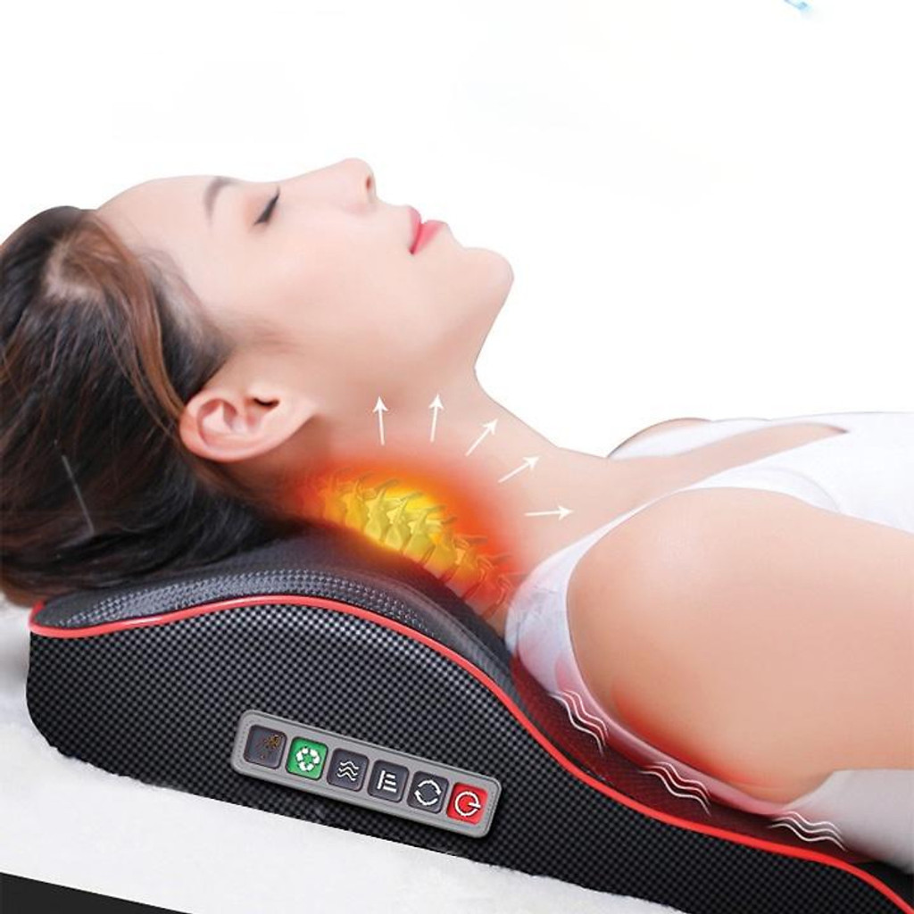 Gối , Máy Massage ( Mát Xa ) Toàn Thân ( Cổ , Vai , Gáy ) Hồng Ngoại Gỉam Nhức Mỏi Chữ U 20 Bi Lăn RuLax Thế Hệ Mới..