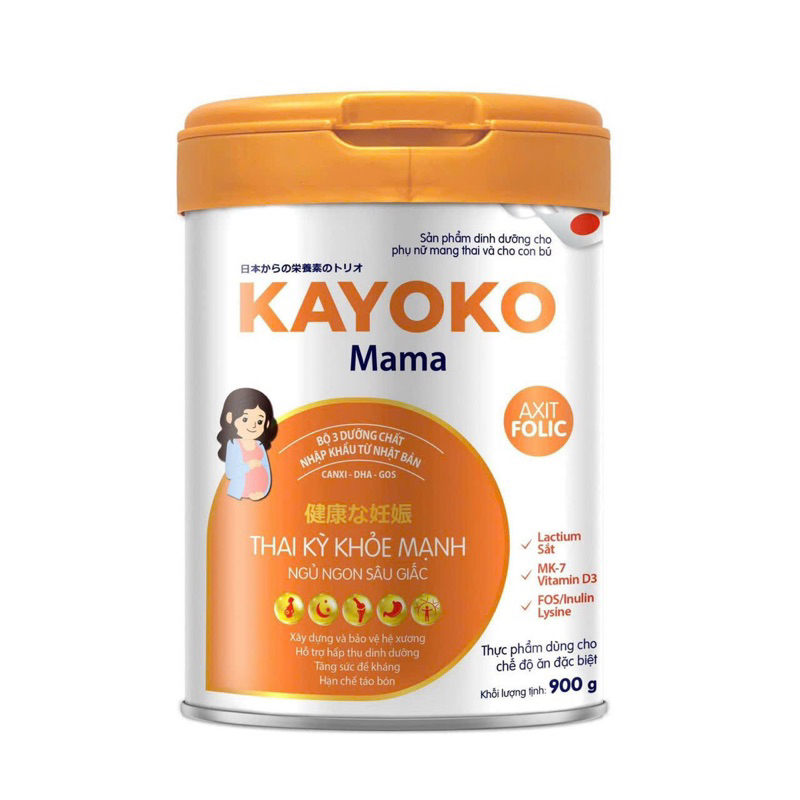 sữa kayoko mama 900g.vị vani dễ uồng cho mẹ bầu thường nghén