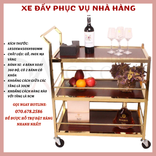 XE ĐẨY TRÁNG MIỆNG,PHỤC VỤ THỨC ĂN NƯỚC UỐNG NHÀ HÀNG SANG TRỌNG