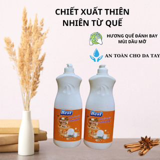 Nước rửa bát thảo dược hương quế chicaphe 800ml đậm đặc , thơm, diệt khuẩn, khử mùi...