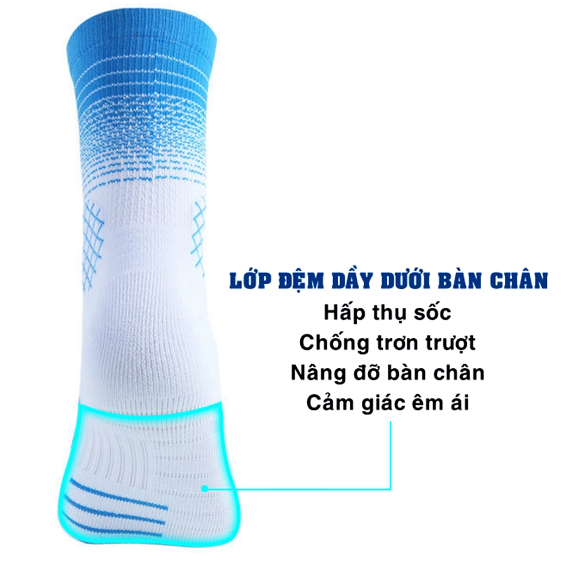 Vớ Thể Thao Nam Nữ Tất Bóng Rổ Chống Trơn Cổ Ngắn Cao Lửng Chạy Bộ Bóng Chuyền Đá Banh Cầu Lông Tennis Gym CHEAP SPORT