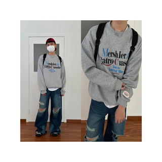 Áo Sweater cổ tròn dáng oversize,