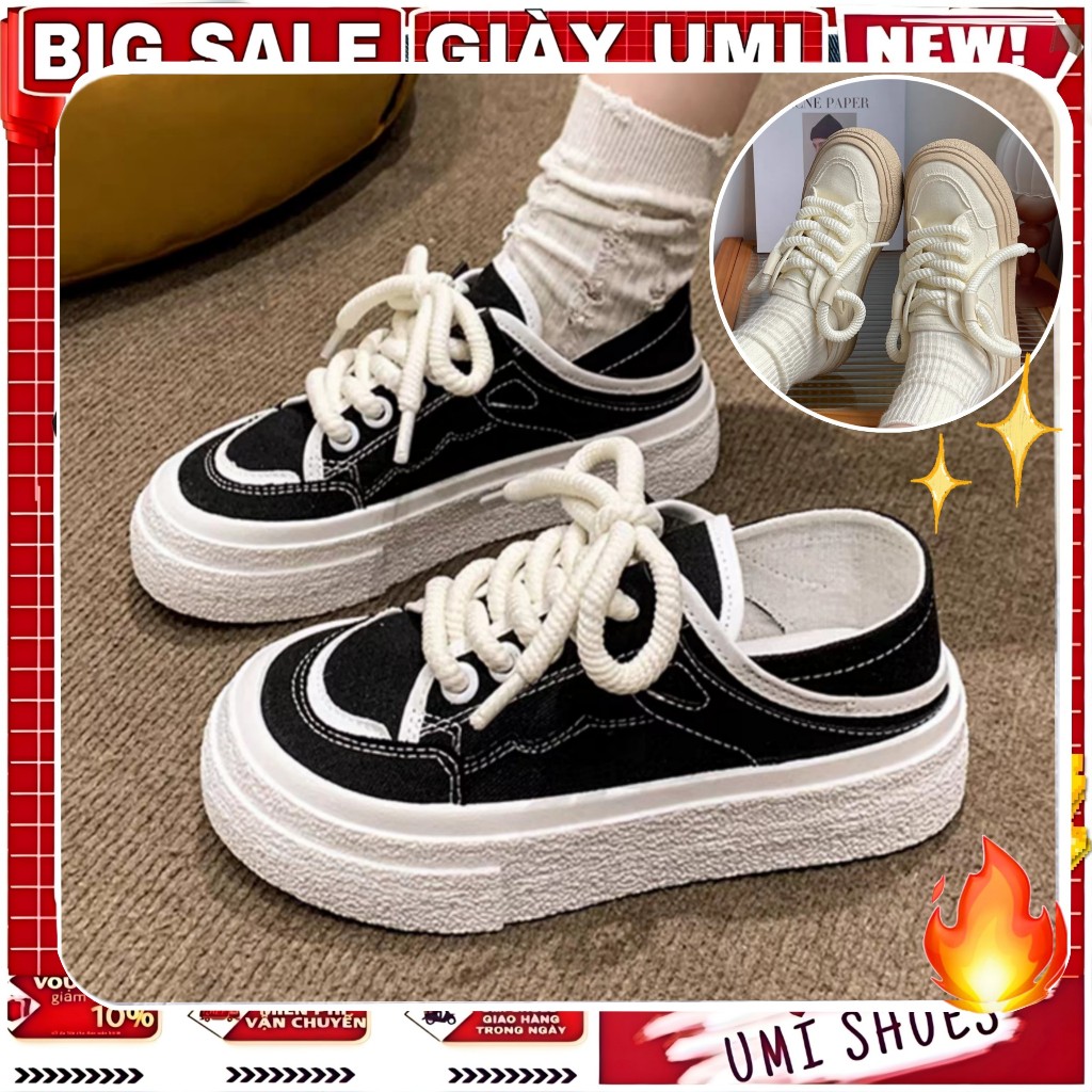 Giày Thể Thao Nữ NOTO Đế Bằng Cao 5cm Mới Buộc Dây Hot trend Phong cách Hàn Quốc Thời trang đi học đẹp
