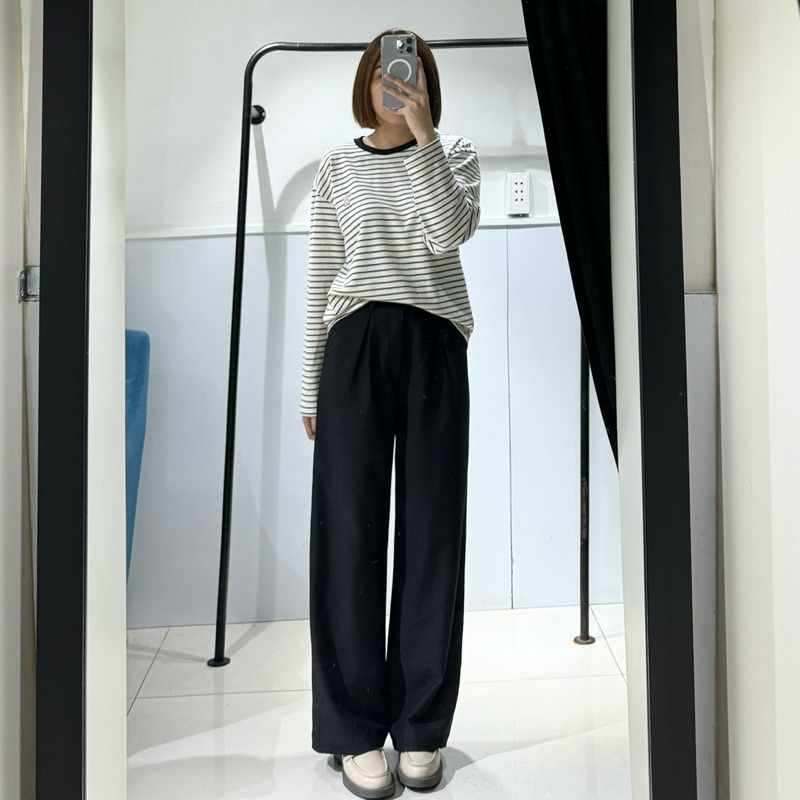 ÁO THÊU DOGGY DÀI TAY SỌC ĐEN