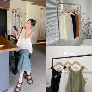 Áo voan hai lớp cổ yếm , áo yếm voan tơ 2 lớp